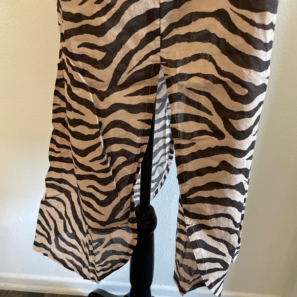 J. Crew Swingy Organic Cotton-voile Beach Dress Zebra Stripe Sleeveless Pullover - Picture 6 of 15